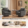 thumbnail image 6 of Ktaxon 360° Swivel Accent Chair Soft Chenille Fabric Arm Chair High Resilience Cushion Ideal for Living Room  Bedroom Furniture Gray, 6 of 12