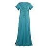 Caite Womens Embroidered Maxi Dress, Long T-Shirt Dress Tone-on