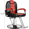 thumbnail image 2 of Artist Hand Salon Recliner Barber Chair for Hair Stylist Shampoo (Black & Red), 2 of 9