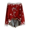 thumbnail image 5 of Womens Festive Knit Pullover Sweater Cozy Ribbed Texture Casual Winter Holiday Top Soft Yarn Fashion Crewneck, 5 of 5