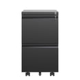 thumbnail image 2 of Metal File Cabinets, 2 Drawer Metal Mobile File Cabinet, Rolling File Cabinet with Lock for Hanging Legal/Letter/A4 Size,Fully Assembled Except Wheels, Black Office File Cabinets, 2 of 11