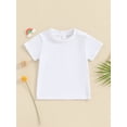 thumbnail image 2 of FEORJGP Kids Boys Summer Basic T-shirt Toddler Baby Short Sleeve Shirt Crew Neck Tops Solid Clothes for Casual Daily, 2 of 9