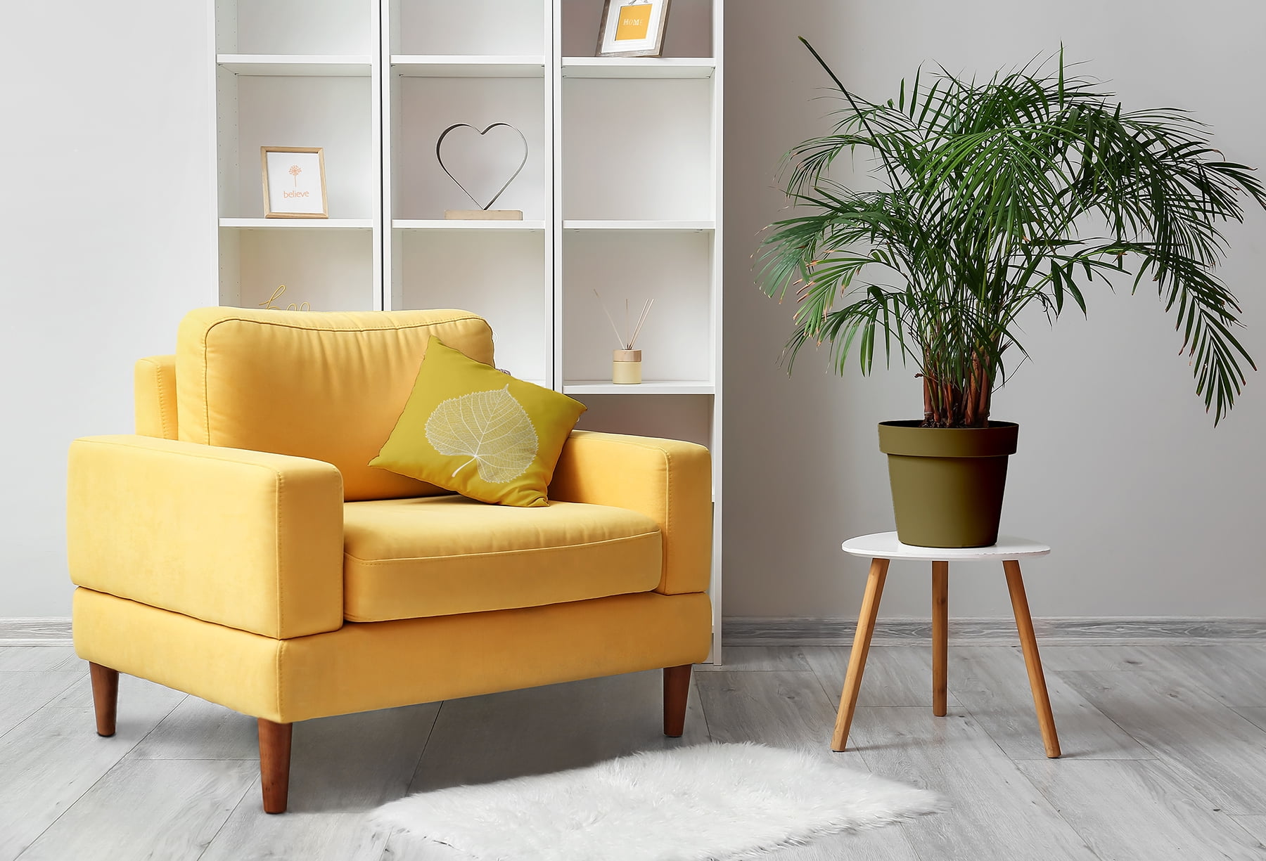 18" x 18" Simply Daisy Leaf Study Polyester Accent Pillow, Mustard Qty 1