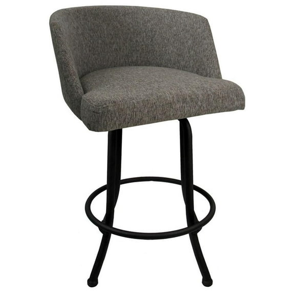 Extra Tall Swivel Metal Bar Stool 34" Joey - Mojave Grey - Black