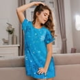 thumbnail image 3 of Kdxio Winter With Snowflakes Pattern Womens Short Sleeve Sleepshirt Scoopneck Cute Nightdress Ruffle Comfy Nightgown, 3 of 6