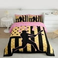 thumbnail image 2 of jejeloiu Watercolor Ice Cream Full Size Comforter Sets,Baseball Sport Game Bedding Comforter Set,Pink Yellow Black Bedding Sets For Boys Girls,Breathable Home Decor Reversible,3pcs, 2 of 8