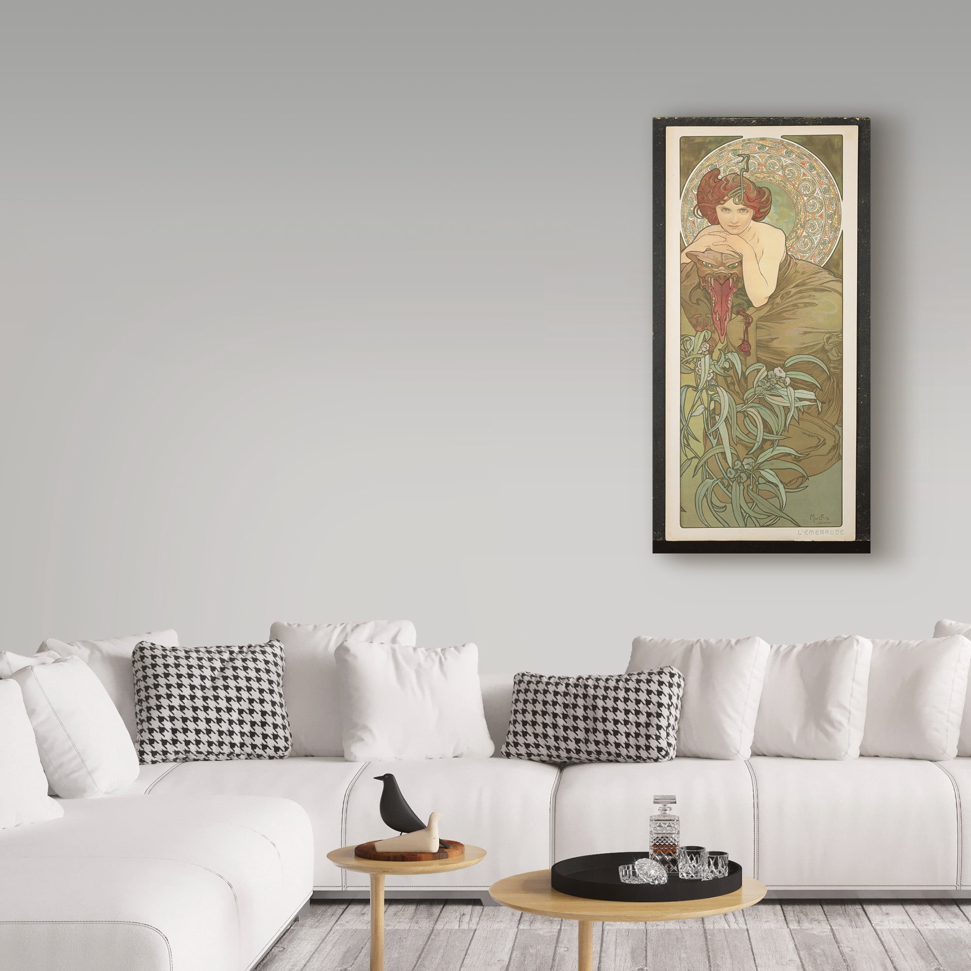 Trademark Fine Art 'The Precious Stones: Emerald, 1900' Canvas Art by Alphonse Marie Mucha