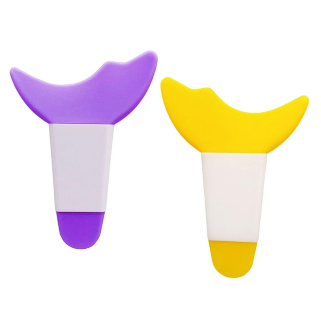 TISHITA 2x Washable Stencils Silicone Template Assistant Helper Plate Auxiliary Guard Eyeshadow Aid Beginners Makeup Tools Grooming Tool L Yellow Violet