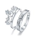 thumbnail image 5 of Pair Rings for Men and Women Silver Matching Rings with Crown Love Cross Diamond Design Fashion Jewelry Couple Rings Band Anniversary Rings Engagement Rings, 5 of 5