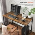 thumbnail image 4 of VASAGLE Computer Desk, Gaming Desk, Home Office Desk, for Small Spaces, 23.6 x 47.2 x 29.9 Inches, Industrial Style, Metal Frame, Rustic Brown and Black, 4 of 5