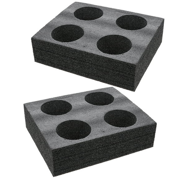Black Foam Cup Carrier Tray with Multiple Holes for Holding Beverage Cups and Takeout Drinks Safe and