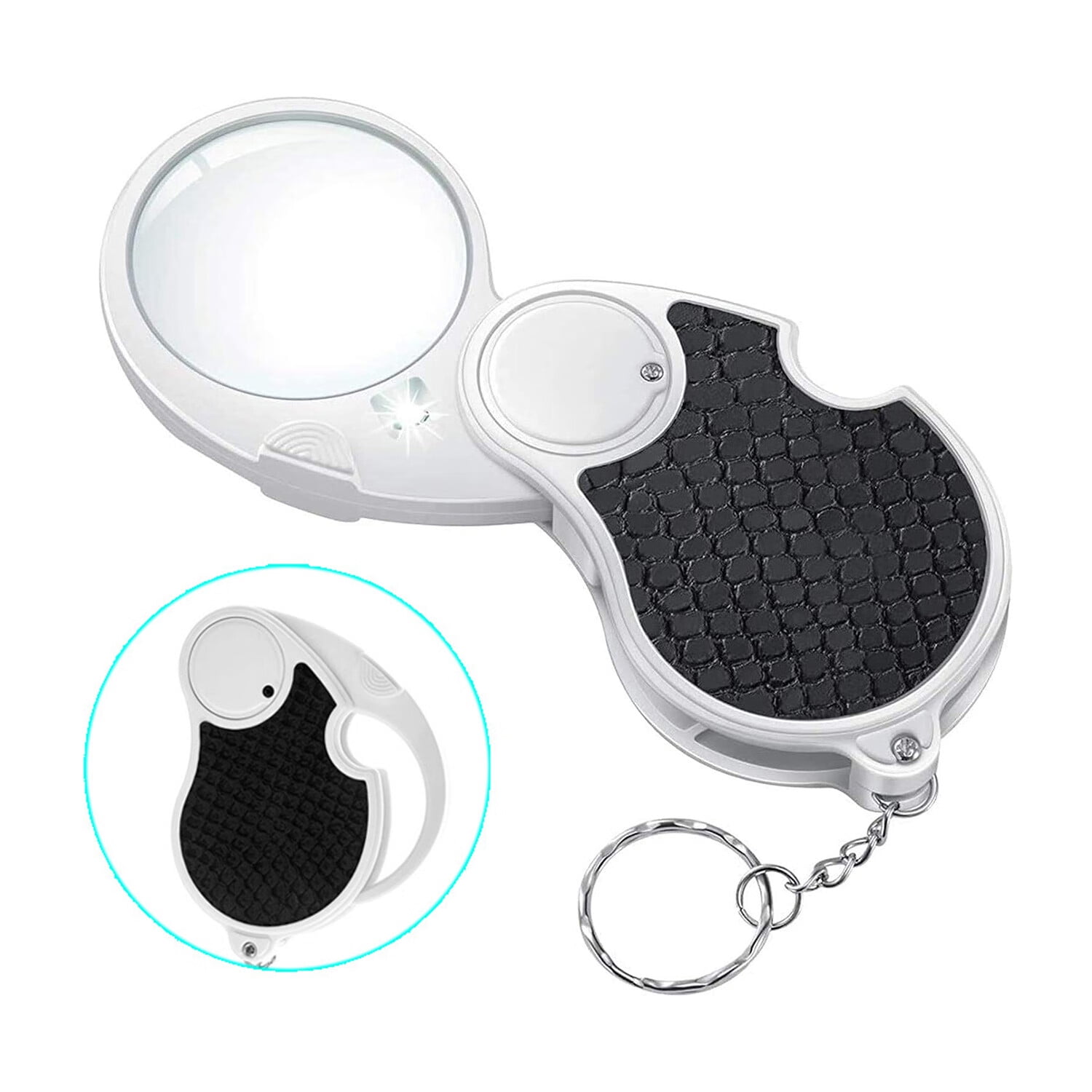 Lighted Magnifying Glass, 5X Handheld Mini Magnifier Small Illuminated