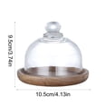 thumbnail image 3 of Mini Dessert Plates with Glass Lid for Cake Display, Wood Serving Tray for Sweets, Macarons, Small Snack Presentation and Party Decor, 3 of 6