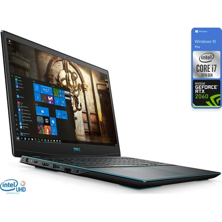 Dell G3 Gaming Notebook, 15.6" 144Hz FHD Display, Intel Core i7-10750H Upto 5.0GHz, 16GB RAM, 128GB NVMe SSD, NVIDIA GeForce RTX 2060, HDMI, DisplayPort via USB-C, Wi-Fi, Bluetooth, Windows 10 Pro