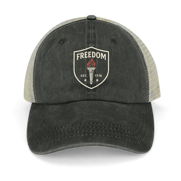 Usa Freedom Black Adjustable Trucker Baseball Cap for Men Women, Mesh Snapback Hat