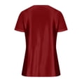 thumbnail image 4 of Sexlip Womens Short Sleeve V Neck T Shirt Satin Finish Design Lightweight Fabric Relaxed Silhouette for Casual Hangouts Red L, 4 of 9