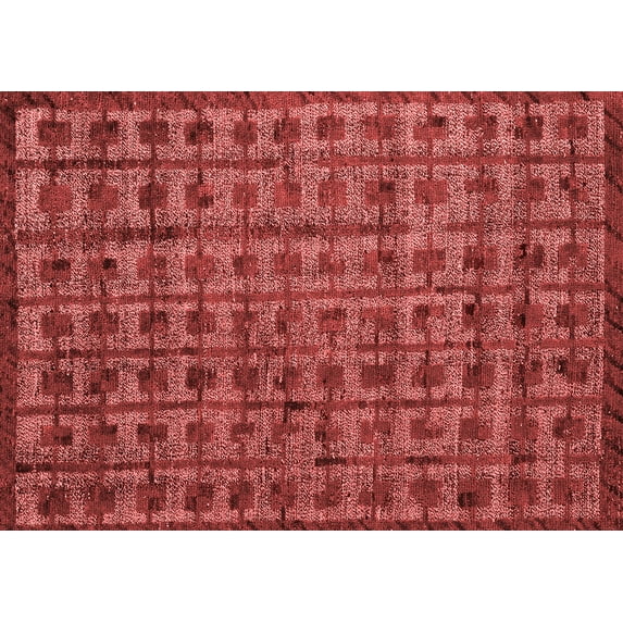 Ahgly Company Indoor Rectangle Abstract Red Modern Area Rugs, 2' x 3'