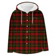 thumbnail image 5 of Moxiu Men's Flannel Hoodie Shirts 2025 Lightweight Casual Button Down Lined Plaid Shirt Jackets for Men Long Sleeve Hooded Coats with Pocket Red,S, 5 of 5