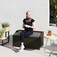 thumbnail image 2 of Spaco Outdoor Wicker Storage Bench with Storage & Cushion, 2-in-1 Storage Bench for Outdoor as Backyard, Lawn, Garden, Gray, 2 of 11