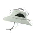 thumbnail image 6 of opvise Sun Hat Wide Brim Breathable Mesh Drawstring Packable Windproof Sun Protection Quick Drying Unisex Summer Anti-UV Fisherman Cap Navy Blue, 6 of 8