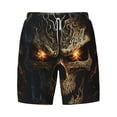 thumbnail image 4 of Lsque Mens Swim Trunks Metal Evil Skull Pattern - Bathing Suit Compression Liner - Beach Swim Shorts Swimwear - (S-3XL) - Stretch Quick Dry -3X-Large, 4 of 9