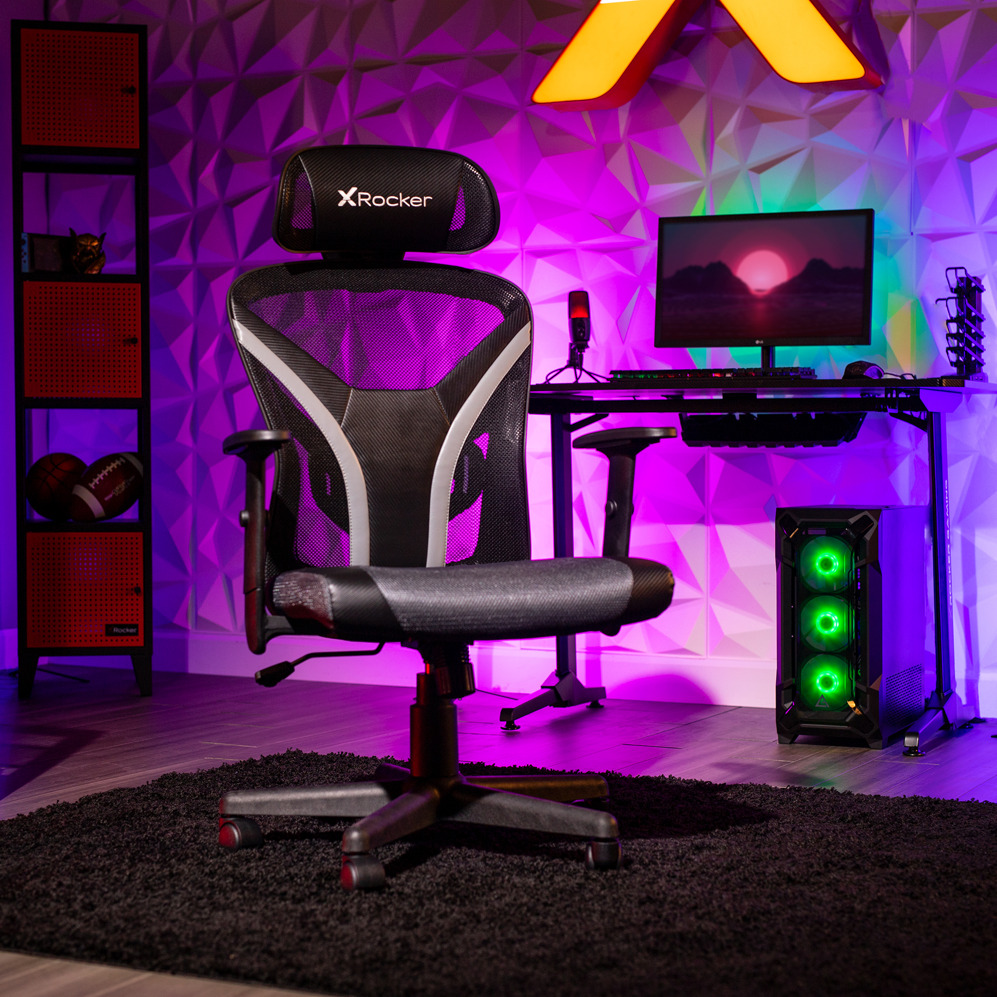 X Rocker Voyage Mesh Gaming Chair, Black, 24.8 x 25 x 41.92-45.66 - image 2 of 11