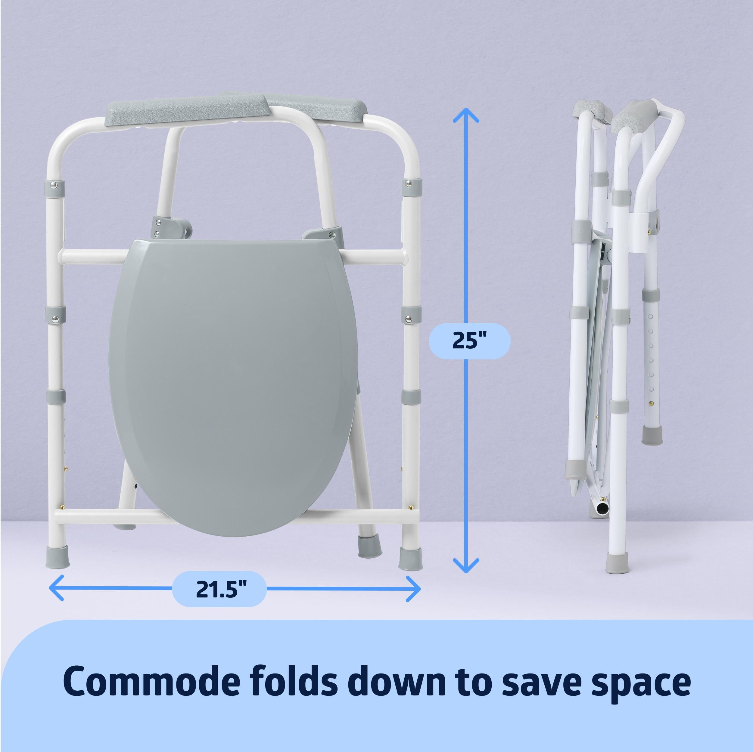 Bedside commode with elongated seat hot sale