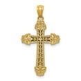 thumbnail image 3 of Auriga Fine Jewelry 14K Two-tone Polished Cross Pendant for Women (L - 31.52 mm, W - 17.4 mm), 3 of 5
