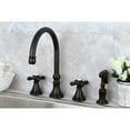 thumbnail image 3 of Kingston Brass Governor 8" Deck Mount Kitchen Faucet with Brass Sprayer, 3 of 3