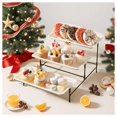 thumbnail image 4 of 3-Tier Serving Tray Stand with 12" White Platters, Reusable for Party, Christmas, Picnic - Display for Desserts, Veggie, Fruit, Cookies (Black Metal Frame), 4 of 25
