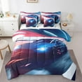 thumbnail image 1 of Ensemble de Literie Voiture de Course Format Simple 7 Pcs pour Garçons Enfants Ados Ensemble de Douillette Voiture de Sport Ensemble de Literie Sport Extrême Ensembles de Douillette Cool Voiture de Course Lit en Sac Accessoires de Literie de Compétition Vitesse Déco de Chambre Voiture, 1 of 4