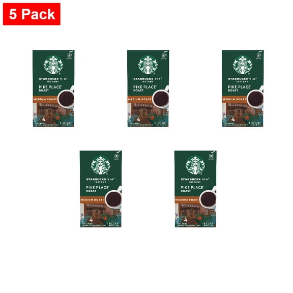 Starbucks VIA Pike Place Roast Medium Roast Instant Coffee 8 ct - 5 Pack