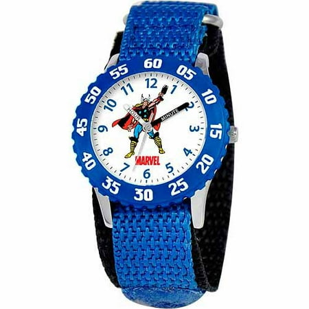 UPC 843231060531 product image for Marvel Thor Kids Blue Velcro Band Time Teacher Watch | upcitemdb.com
