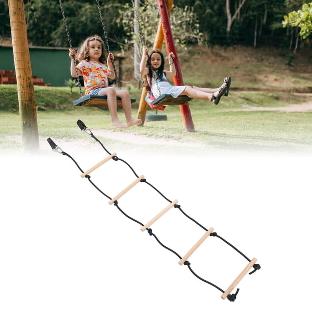 Kids Swing Rope Ladder, Prevent Slip Kids Rope Ladder 100kg 5 Steps Easy To Use Multifunctional for Playground