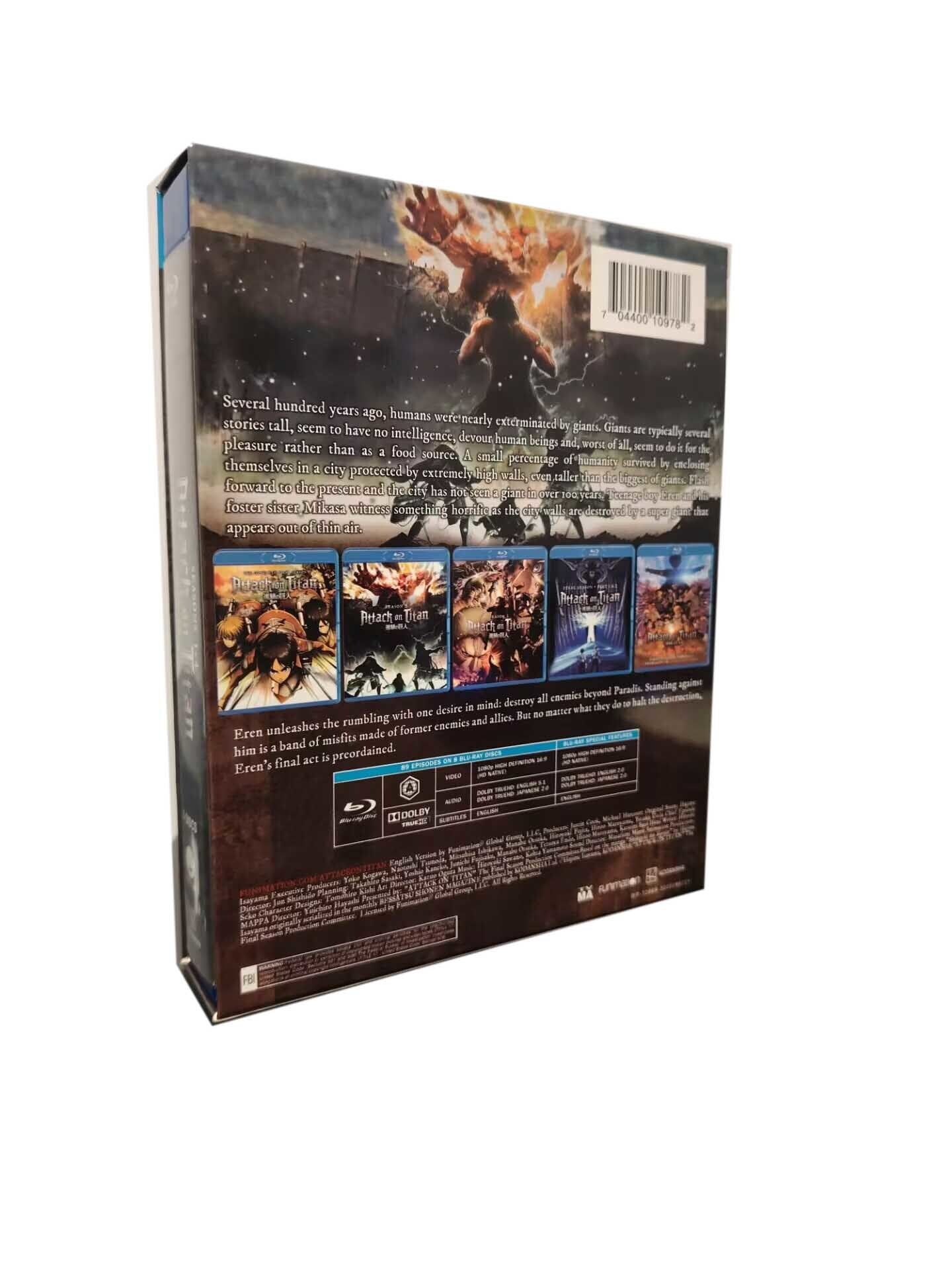 Attack on Titan Complete Series Seasons 1-4 Episodes 1-87 (Blu-ray)