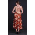 thumbnail image 4 of Bimba Robe Teinture sur Nœuds Décontractée Longue Dos Nu à Col Licou pour Femmes, Robe de Plage Imprimée - X-Grand, 4 of 6