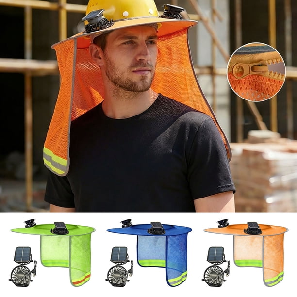 Lekihaqq Solar Powered Fan Hard Hat With Sun Protection Ventilated Safety Helmet 360° Airflow Cooling Construction Work Hat Ip65 Outdoor