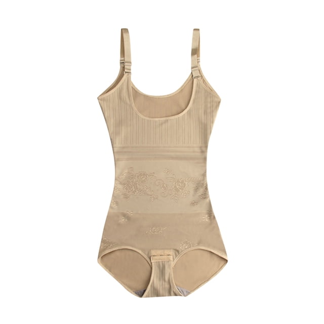 PEASKJP Ventre Control Shapewear Firm Control Shapewear Combinaison à Encolure Dégagée avec String Sculptant, Beige m
