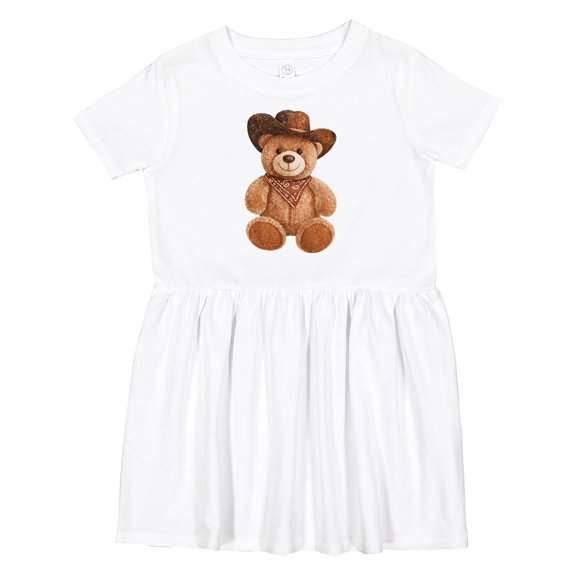 Inktastic Cowboy Teddy Bear Bandana Kids Girls Toddler Dress