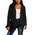 thumbnail image 3 of Lixiuxyad Women Long Sleeve Open Front Cardigan Knit Button Up Cardigan with Pockets Fall Outfits,Black, 3 of 7