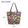 thumbnail image 5 of FORMRS Womens Canvas Tote Bag with Zipper Inner Pocket Shoulder Handbag, Vibrant Flowers, 5 of 7