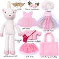 thumbnail image 4 of Muñeca bailarina con forma de unicornio de peluche con bolsa de transporte y acceso., 4 of 7
