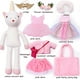 thumbnail image 4 of Muñeca bailarina con forma de unicornio de peluche con bolsa de transporte y acceso., 4 of 7