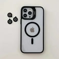 thumbnail image 5 of Allytechgroup Magnetic Case for iPhone 13 Pro Max with Aluminum Alloy Stand/ Metal Buttons/ Camera Lens Protector [Compatible with MagSafe] Anti-Yellow Translucent Matte Clear Back Cover, Winered, 5 of 11