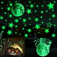 thumbnail image 1 of Pared con estrellas que brillan en la oscuridad para techo, adhesivas luminosas con lunares, estrellas, calcomanías de pared, impermeables, no tóxicas para bebés, niñas 435 pegatinas Sweethay  SH1105-45, 1 of 7