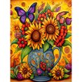 thumbnail image 1 of (x718) Serie Flores Girasol Con Diamantes Redondos Pintura Diamantes Resina 30*40CM, 1 of 9