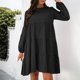 thumbnail image 2 of Vestido de blusa de manga larga con cuello redondo de color sólido para mujer Pompotops  hdfakjf4235, 2 of 5