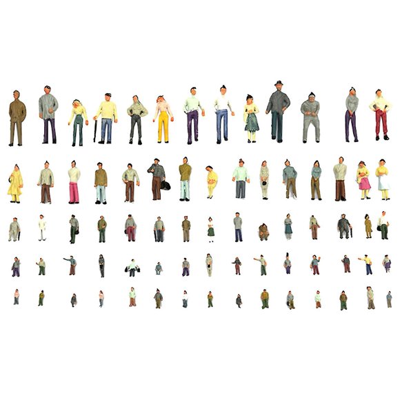 100pcs/set People Figure Portable Exquisite Texture Abs Vivid Painted Figur