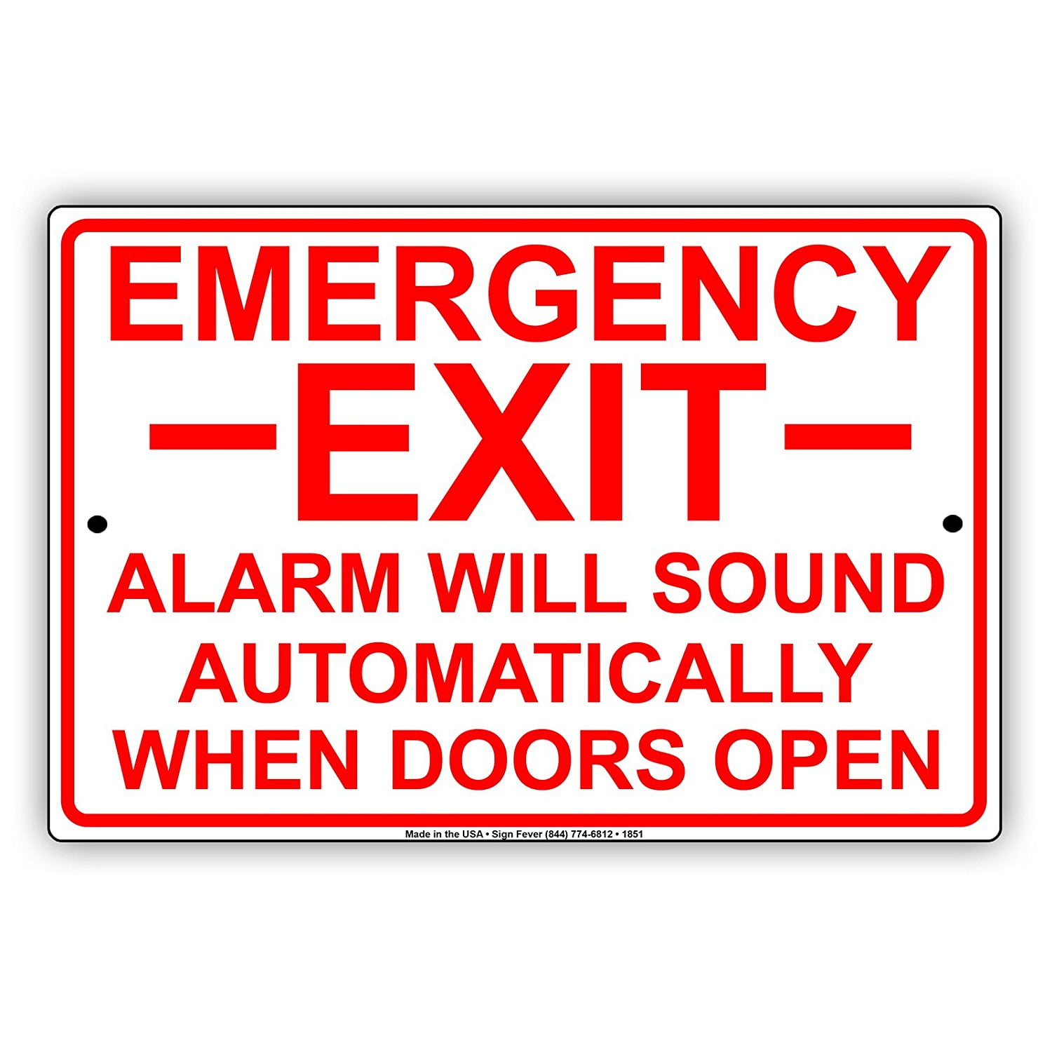 Emergency Exit Alarm Will Sound Automatically When Doors Open Safety