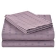 thumbnail image 3 of Spring Home 1200 Thread Count 100% Egyptian Cotton Deep Pocket Dobby Striped Sheet Set (King, Purple), 3 of 3